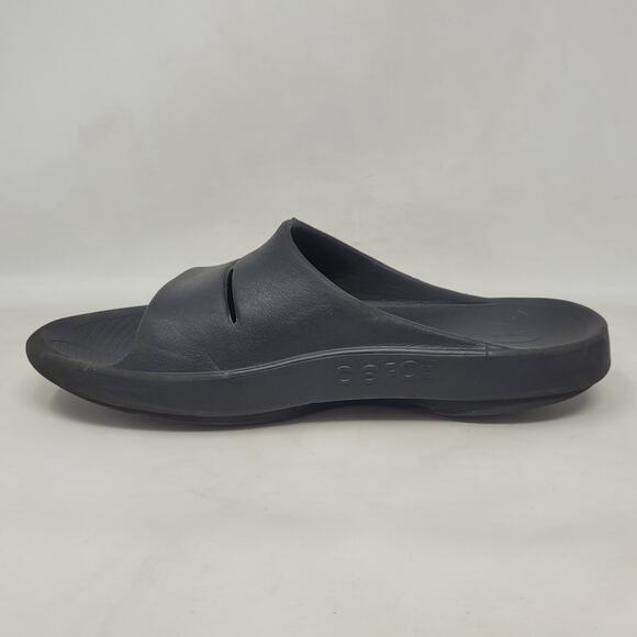 Oofos Ooahh Slides Mens 11 Black Slip On Slide Recovery Sandals Unisex Comfort main image 9